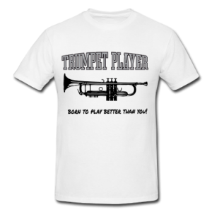 trumpet-player-on-white-T-Shirts