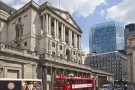 LONDON, UK - JUNE 30, 2014: Bank of England. Square and underground station